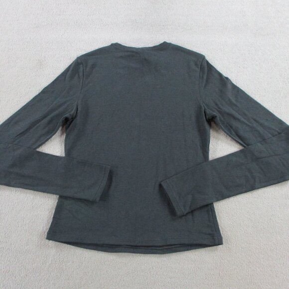 SKIMS Cotton Jersey Long Sleeve T Shirt Womens Small Soot Black Crewneck NWT - Picture 4 of 10